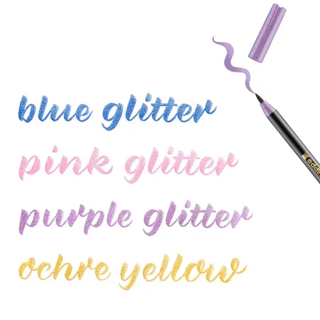 edding 1340 glitzer Pinselstift 1 - 3 mm, 4er-Set