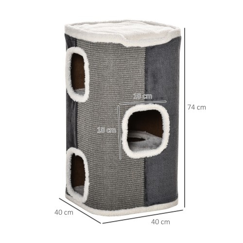 Arranhador para Gatos PawHut, Cinza