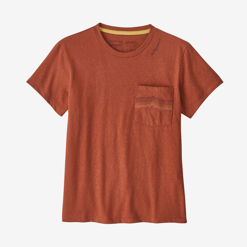 Damen Ridge Rise Stripe Pocket Responsibili-Tee