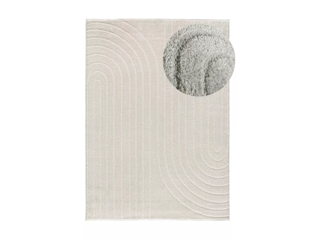 Tapis intérieur - géométrique - blanc - 160 x 230 cm - BLANCHE