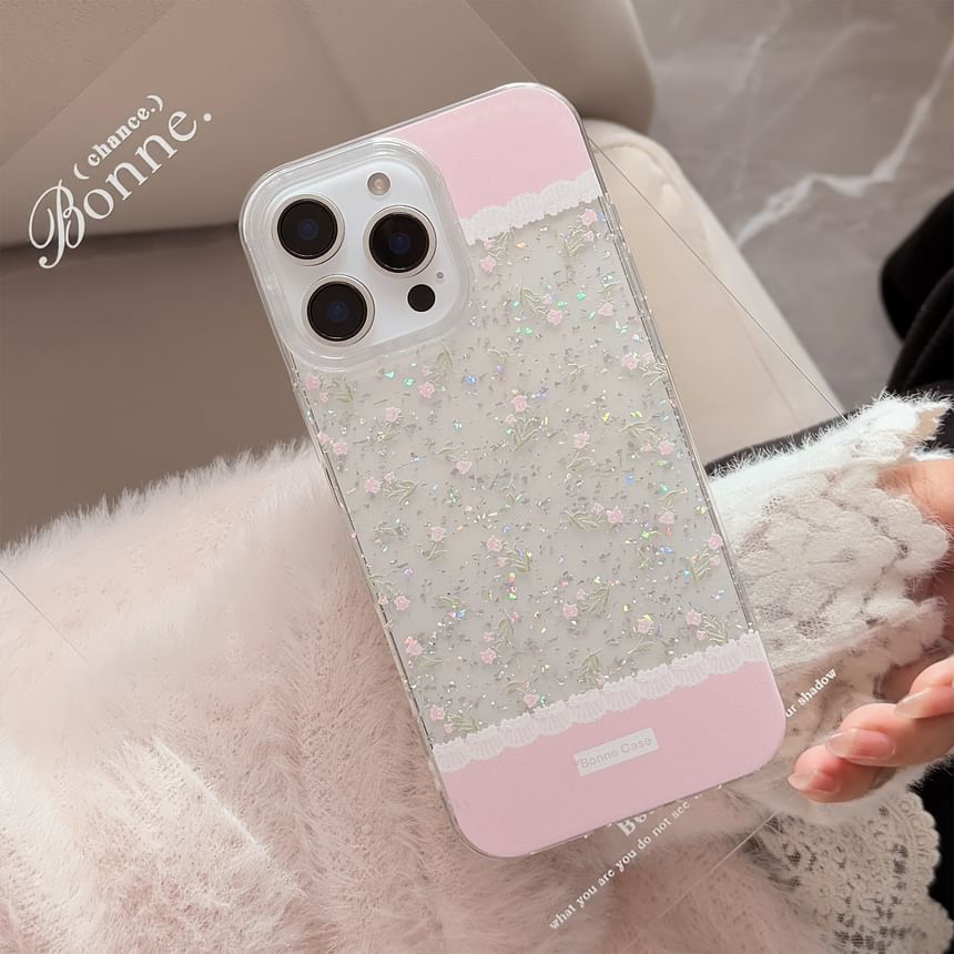 kloudkase - Bloemen telefoonhoesje / geborduurde zelfklevende decoratie / bedel / set - iPhone 16 Pro Max / 16 Pro / 16 Plus / 16 / 15 Pro Max / 15 Pro / 15 Plus / 15 / 14 Pro Max / 14 Pro / 14 Plus / 14 / 13 Pro Max / 13 Pro / 13