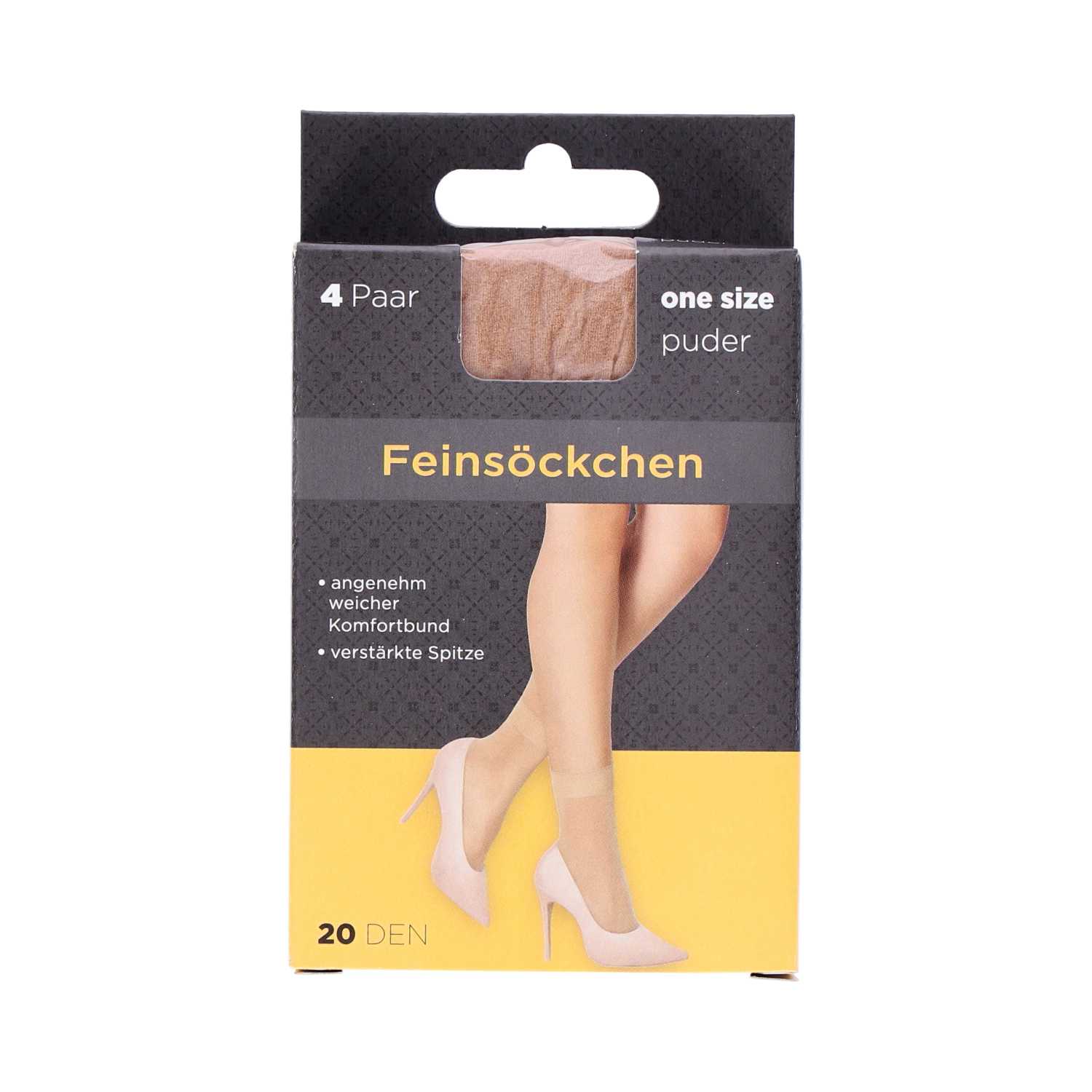 Feinsöckchen mit Komfortbund Einheitsgröße puder 20 DEN 4er