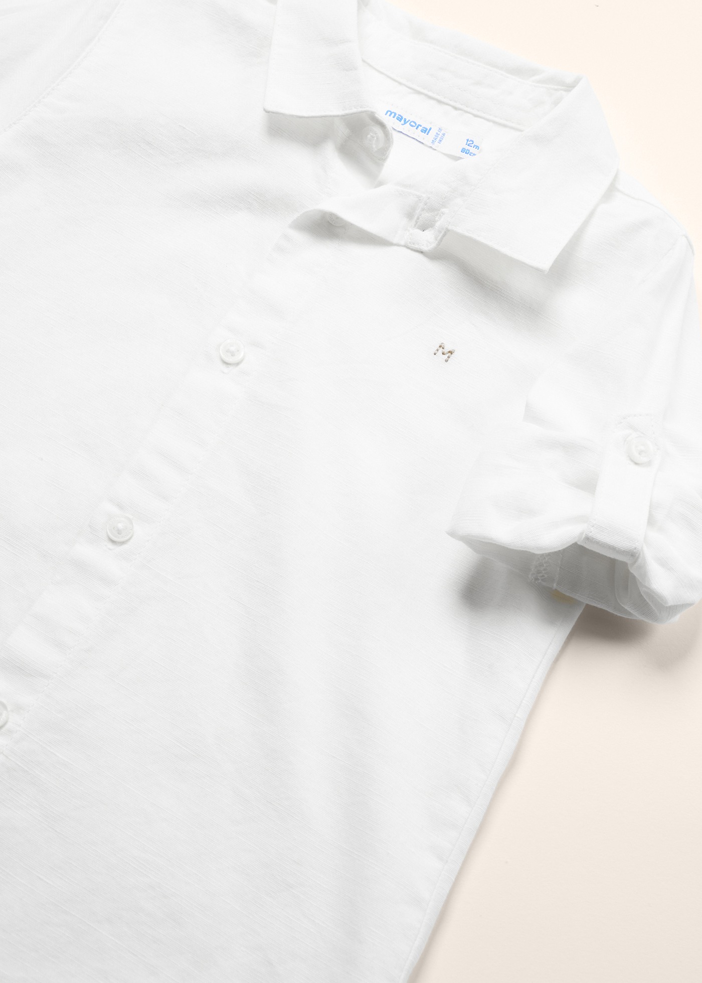 camisa básica de linho para bebê