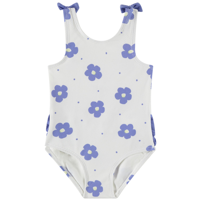 Maillot de bain 1 pièce volantée à imprimé fleuri pour bébé fille