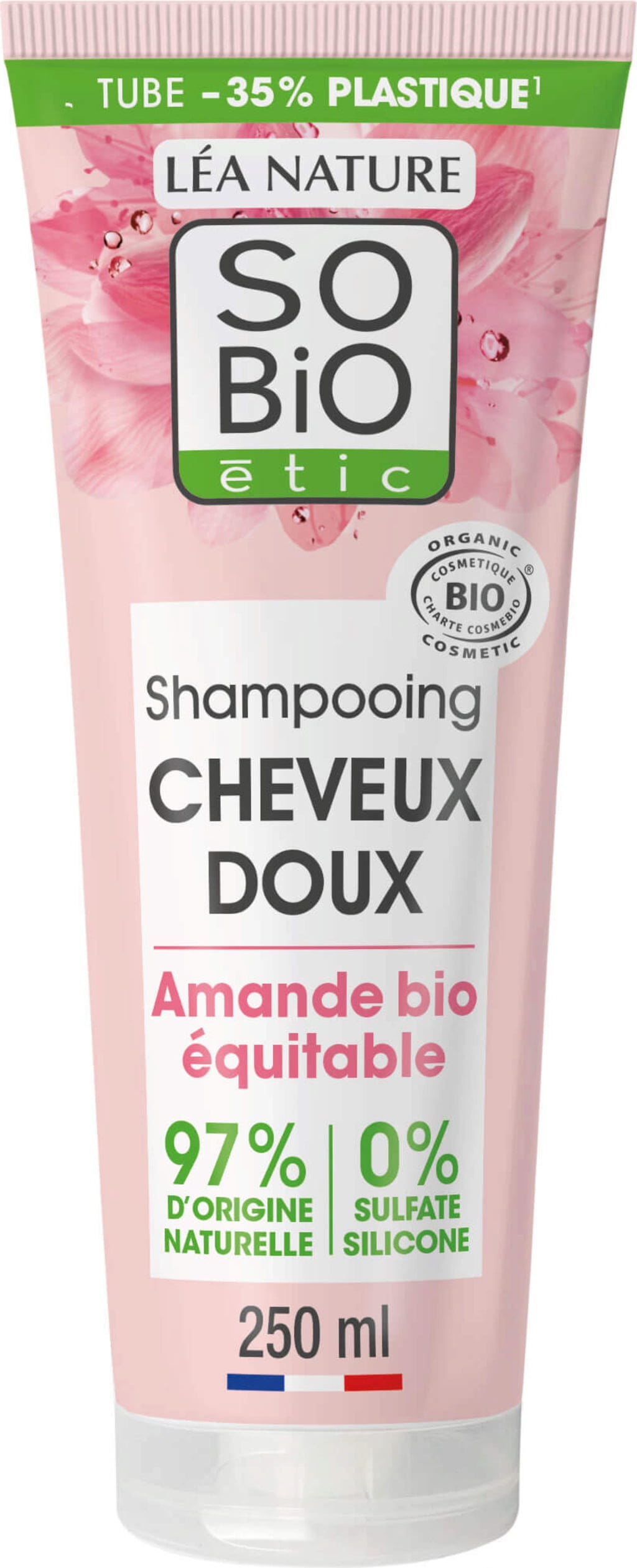 LÉA NATURE SO BiO étic  Shampoo mit Mandelmilch & Reisproteinen, 250 ml
