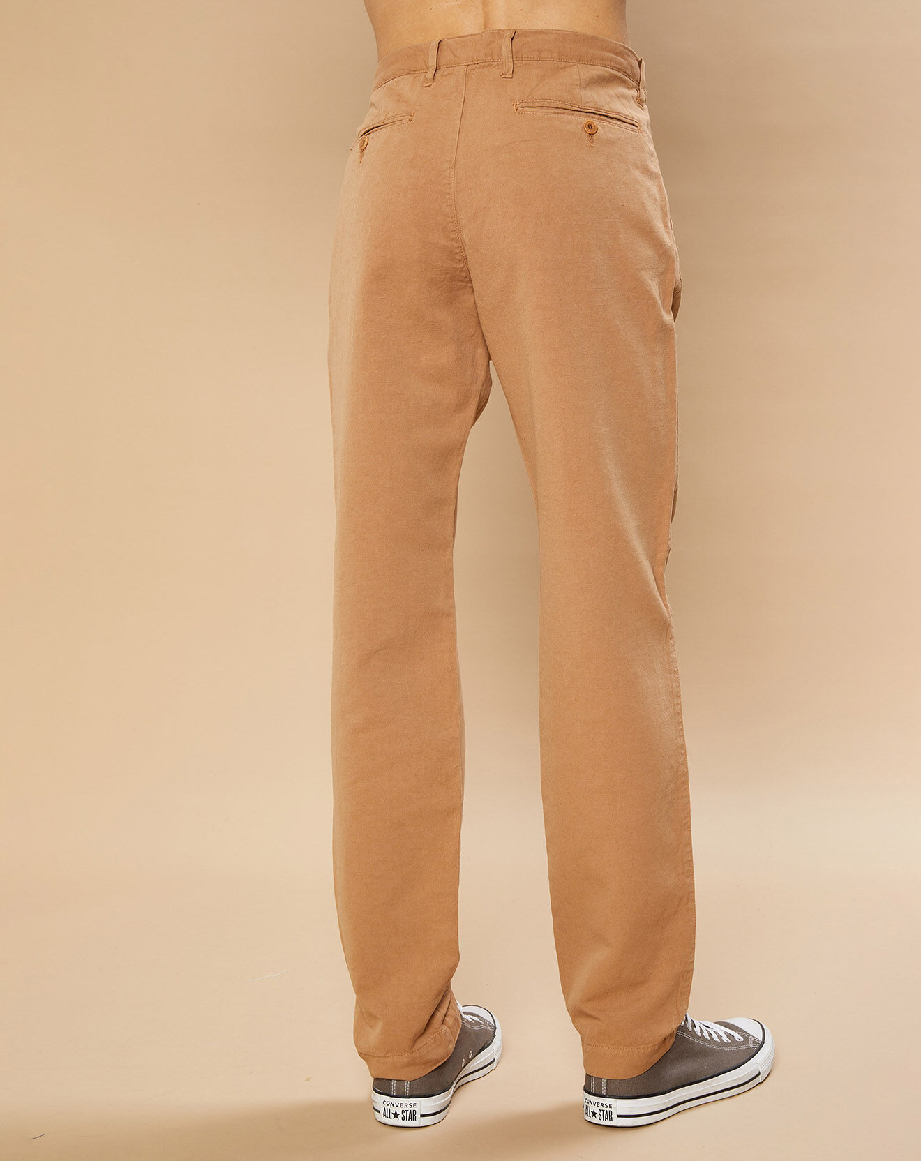 Hartford Pantalon en Coton & Lin Tyron caramel