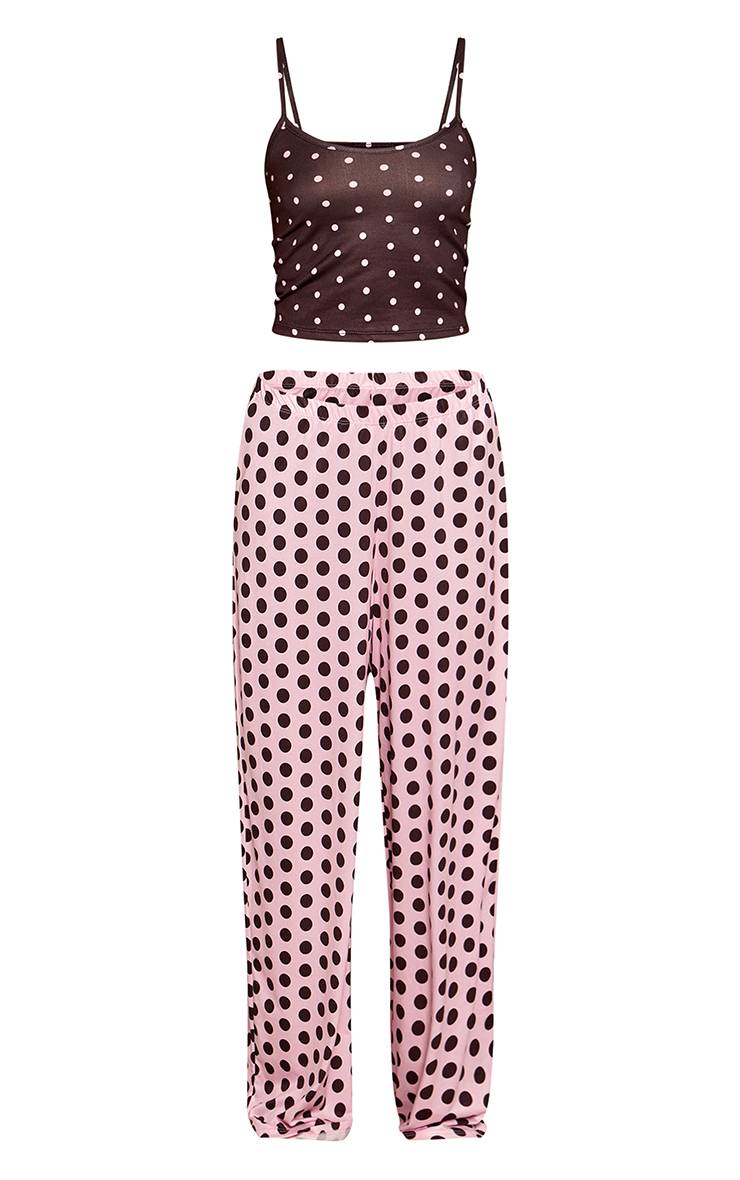 Rose Bébé Ensemble Pyjama Caraco Et Pantalon Large À Pois
