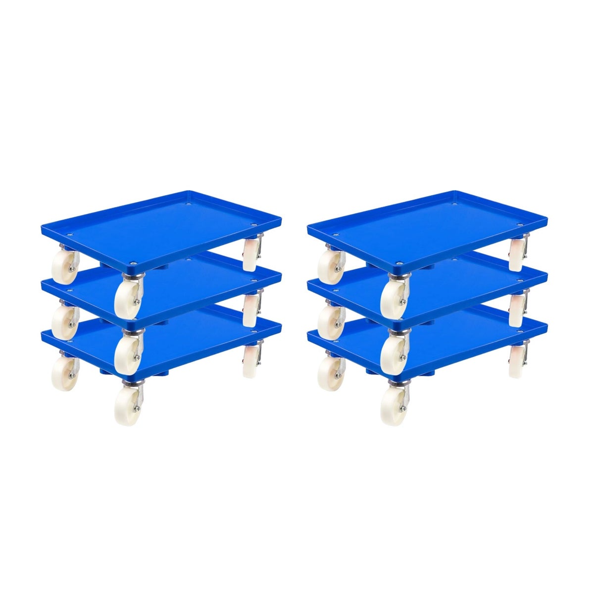 PROREGAL Transportwagen voor Euroboxen 60 x 40 cm met kunststof wielen, blauw, gesloten dek, 4 zwenkwielen, draagvermogen 300 kg
