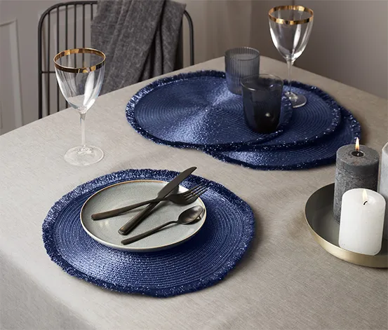4 Platzsets, blau-lila