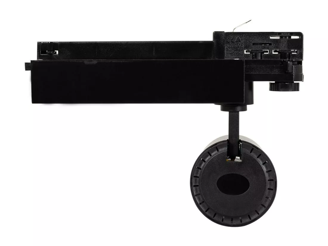 Spot LED sur Rail Triphasé 30W Dimmable Wolf Multiangle 15-60º Noir 3000K Blanc chaud