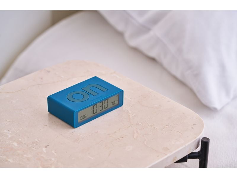 Lexon Digitalwecker Flip Mini Duck Blue Mini LCD-Wecker mit Umkehrfunktion (On/Off)