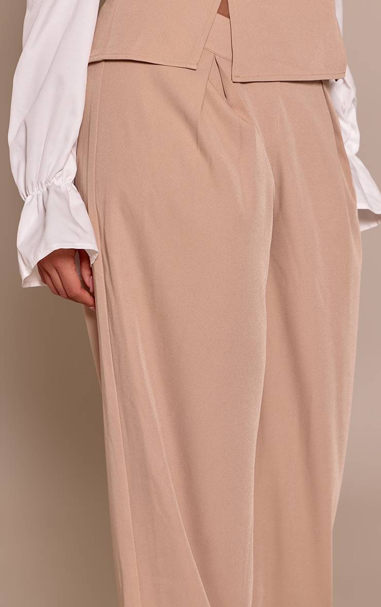 Gris Pierre Pantalon Large À Détails Plissés Shape