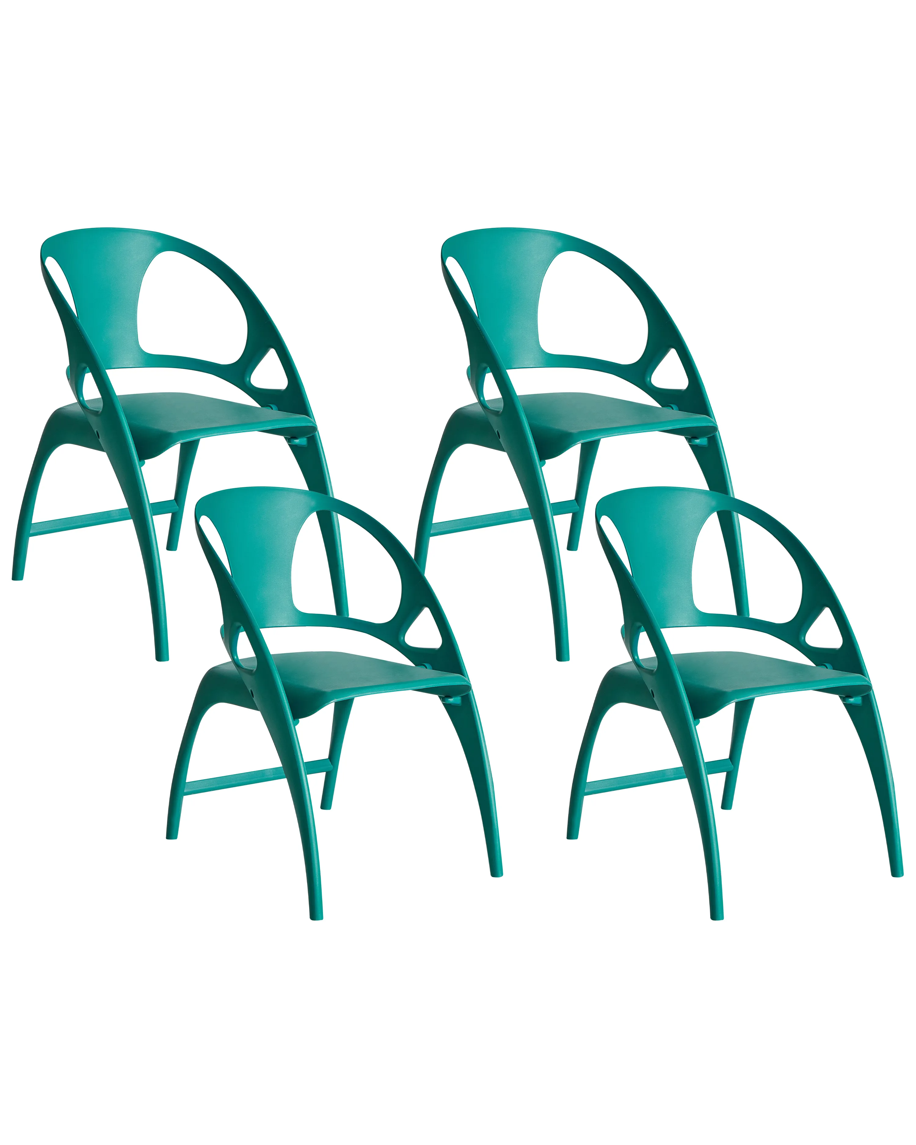 Set van 4 tuinstoelen NEMI inklapbaar Groenblauw