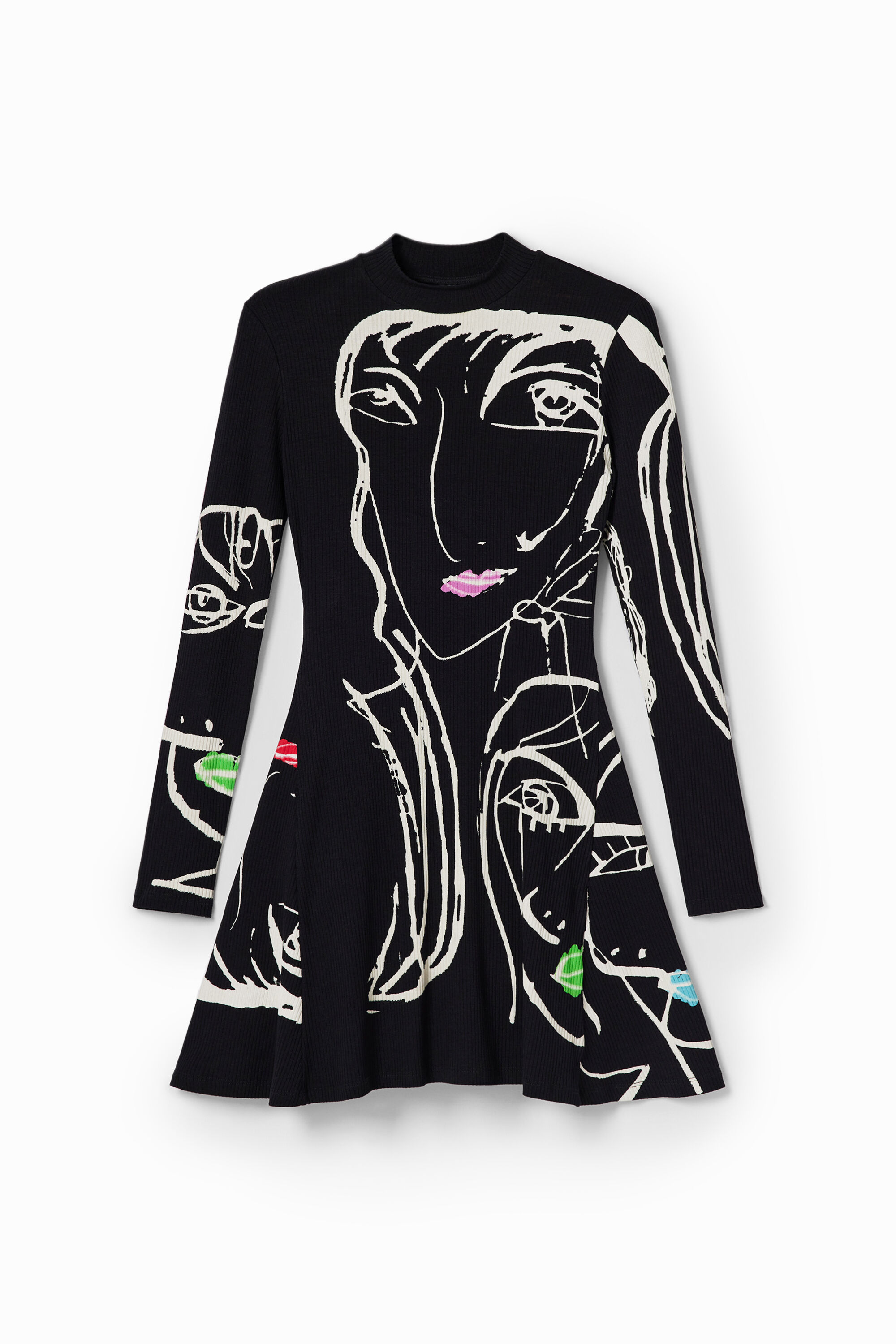 Robe courte patineuse visages