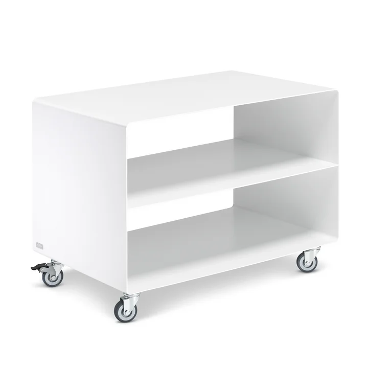 Müller Möbelfabrikation - R 103N Rollwagen mit mittigem Boden, seidenmatt signalweiss (RAL 9003)