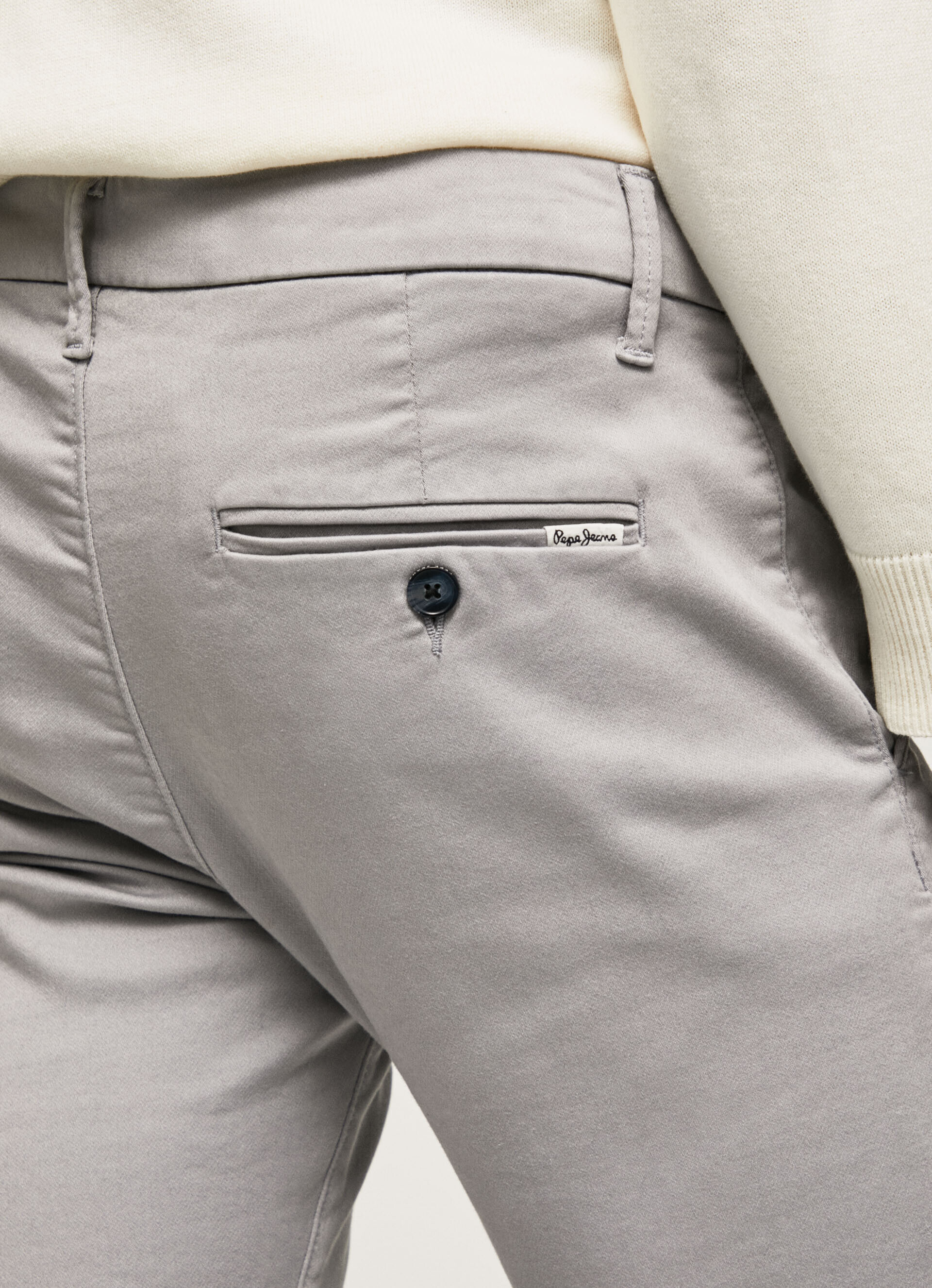 Calça chino Slim James - cinza prateado