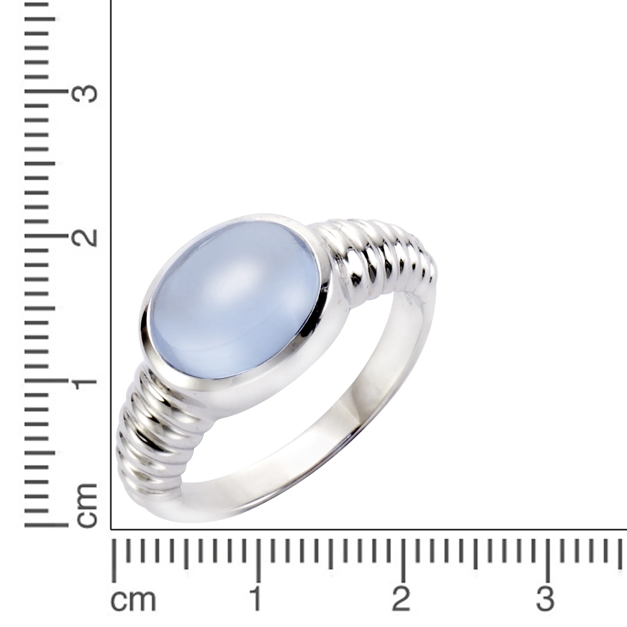 Jamelli Ring 925 Silber rhodiniert Quarz blau (beh.)