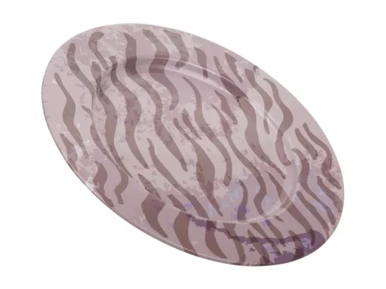 Assiette en métal violet d33x1,5h