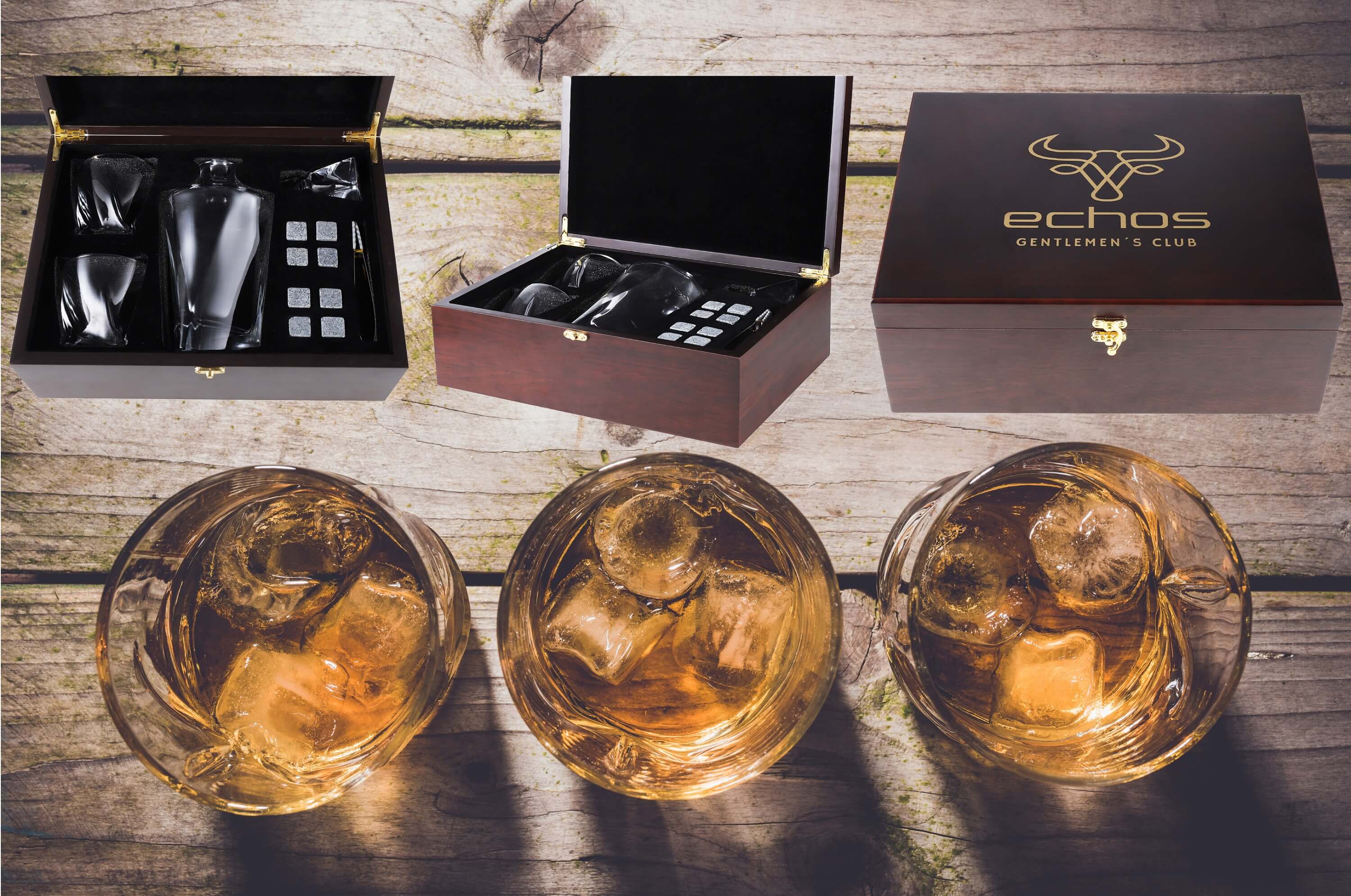 Echos Whiskyset Geschenkset Whiskygläser 7-Teiliges Whiskeyset