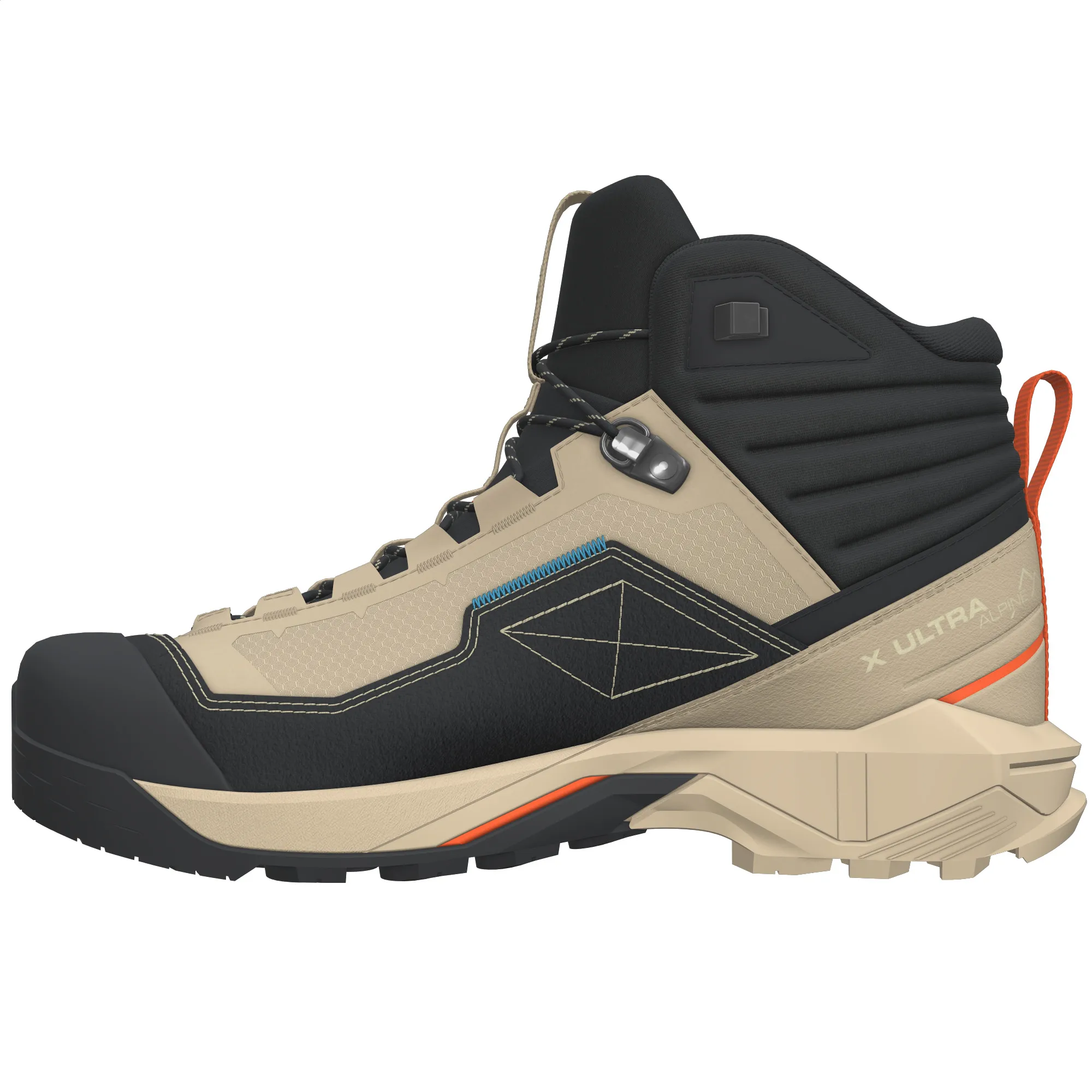 Salomon Men's X Ultra Alpine Mid GORE-TEX Sponge/Black/Red Orange