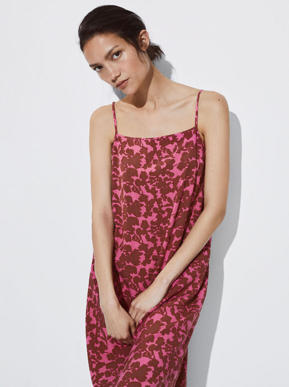 Vestido longo estampado - Multicolorido
