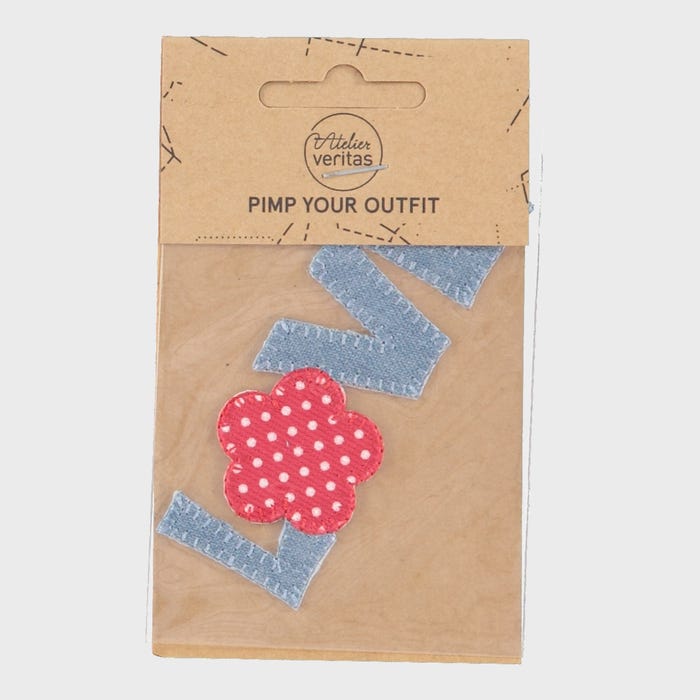 Atelier Veritas-Patch denim love 4x10cm