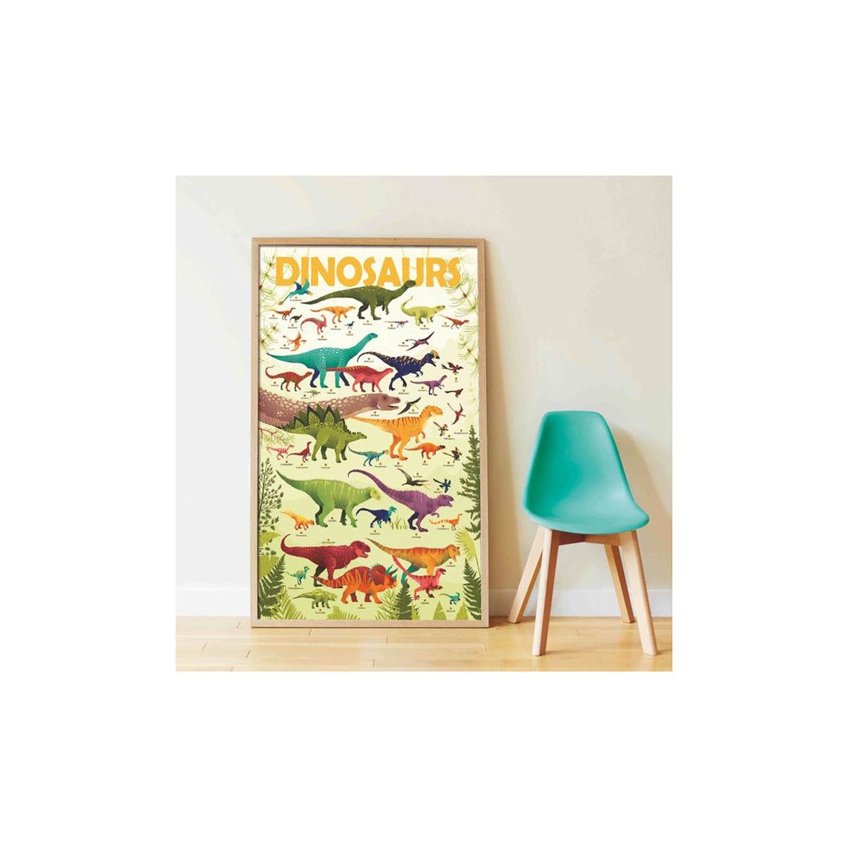 Poster en stickers dinosaure Poppik