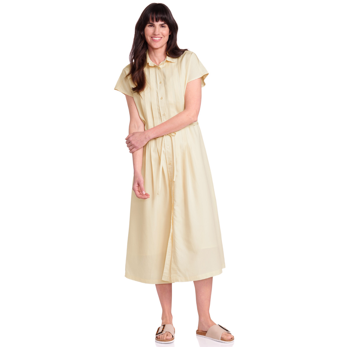 Gina Benotti Damen Kleid mit Bindeband creme