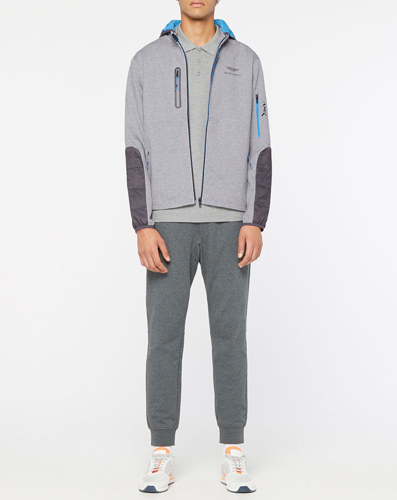 Hackett London Blouson Sweat Hybride Aston Martin Racing  gris