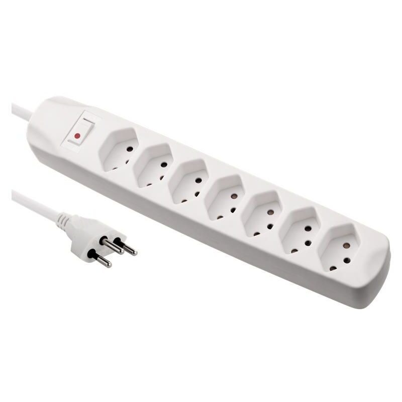 S-Electro Steckdosenleiste, 7x T13. weiss, 1.5 m