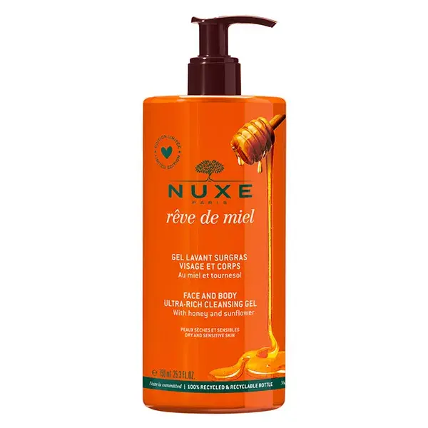 Nuxe Rêve de Miel Gel Lavant Surgras visage et corps 750ml