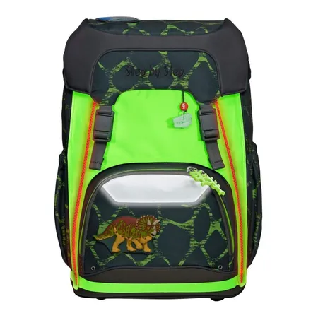 Step by Step LED Neon Pull-Over, Reflektorüberzug mit LED-Leuchteffekt für GIANT Schulranzen, Grün