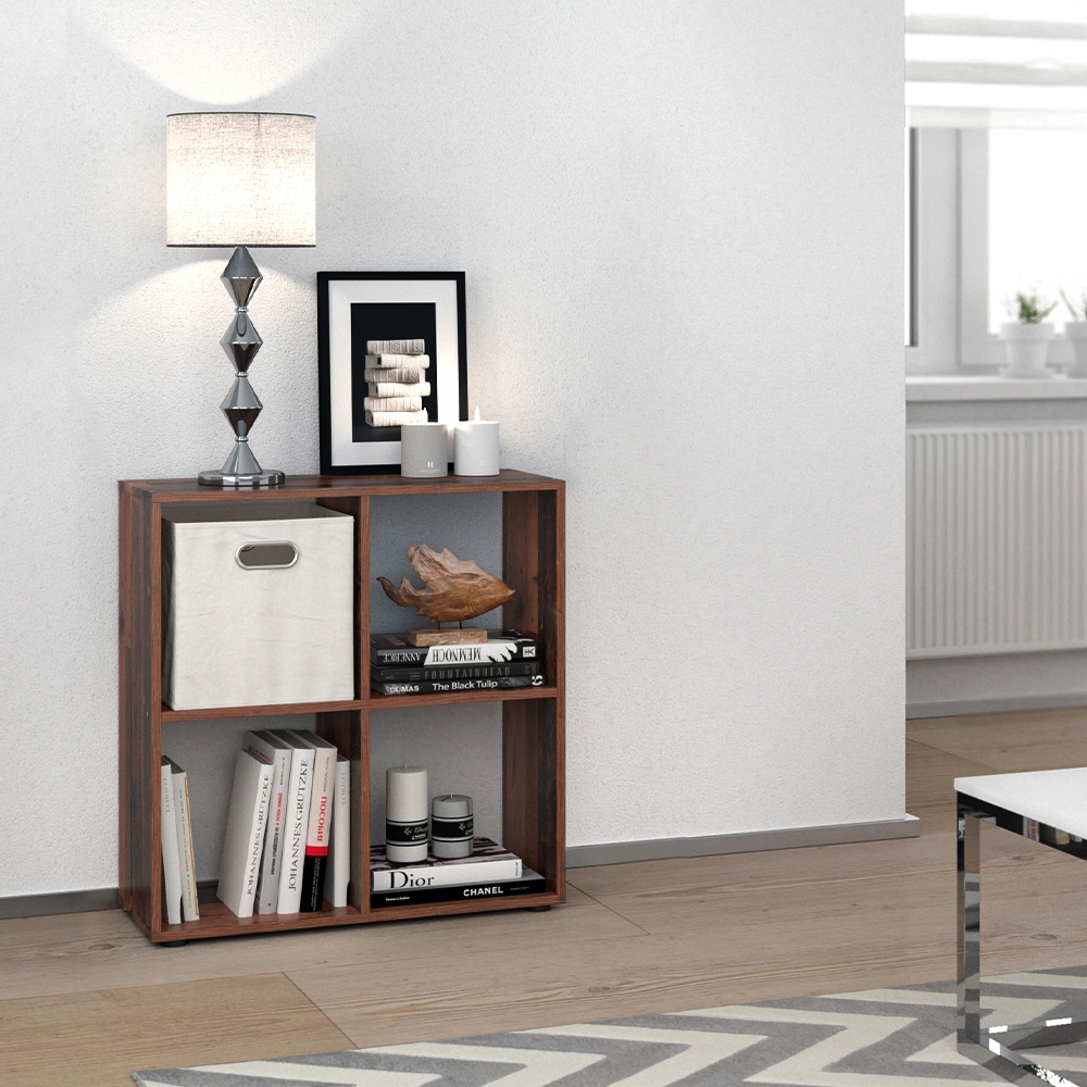 Vicco Raumteiler Standregal Bücherregal Tetra 4 Fächer Old Style Büroregal