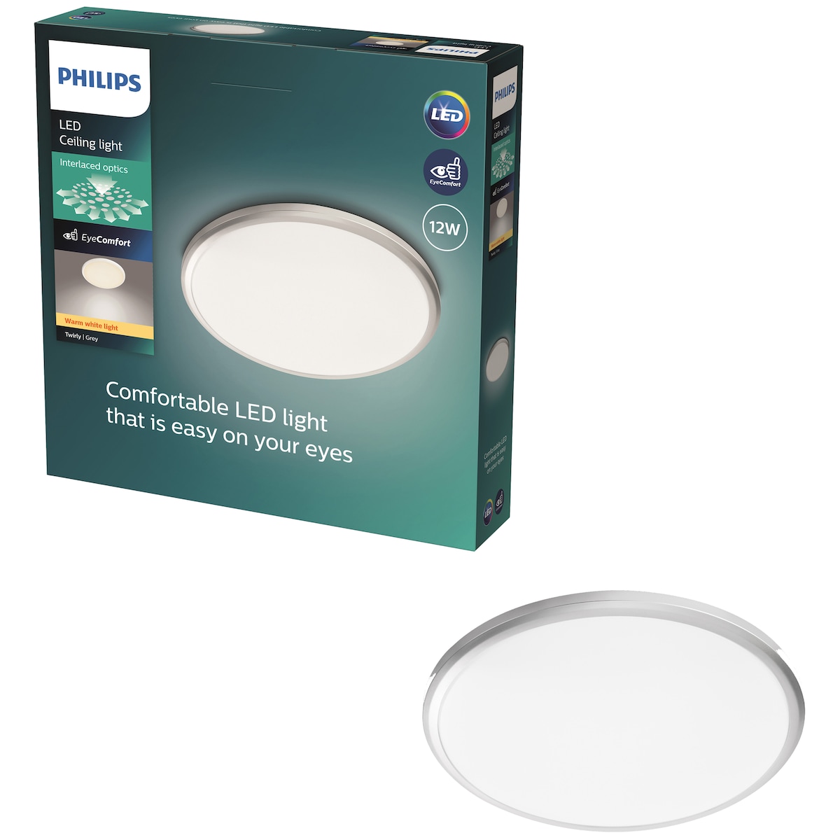 Philips Twirly Plafond 12W (grå)