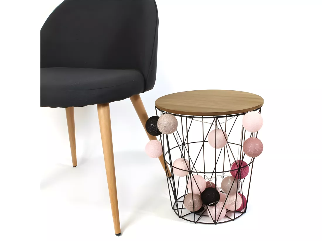 Guirlande Boule Rose Taupe 10 Led D6cm 1m92