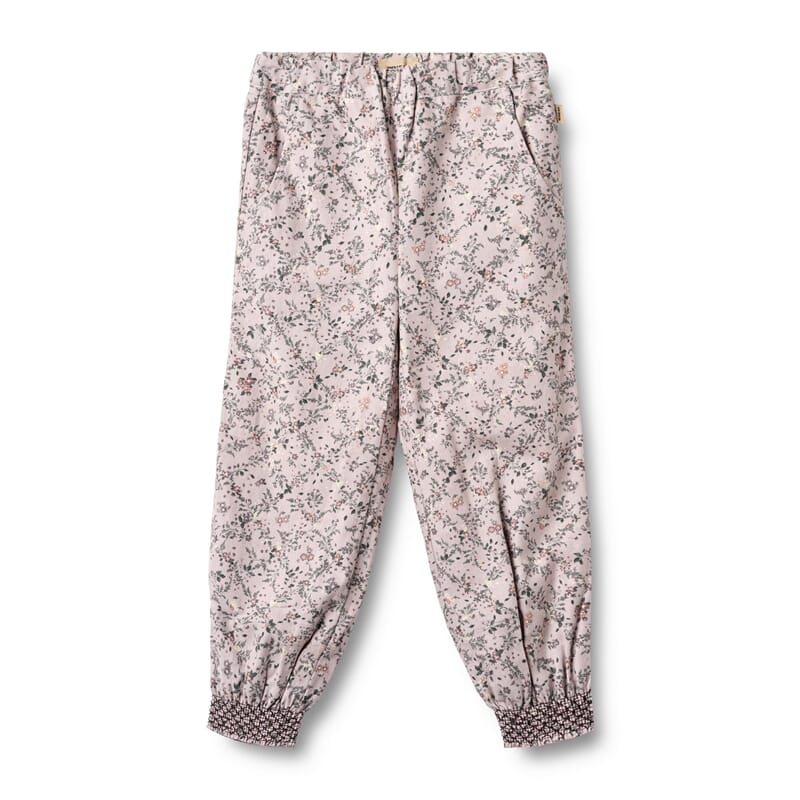 Trousers Lined Sara lilac checked flowers - Wheat - Rumpetroll