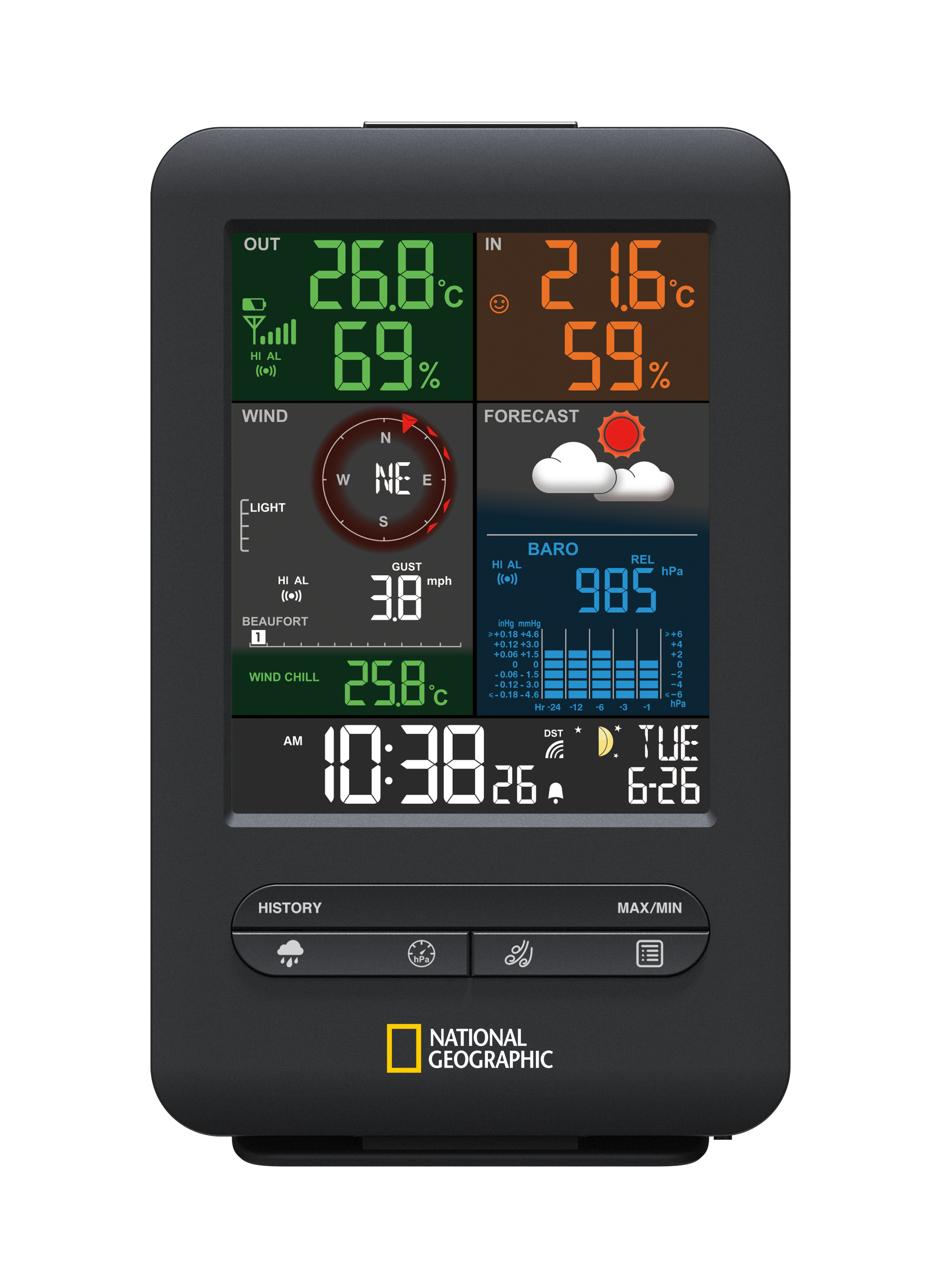 BRESSER zusätzliche / Ersatz-Basisstation für 7002525 Beaufort Wetterstation 5-in-1