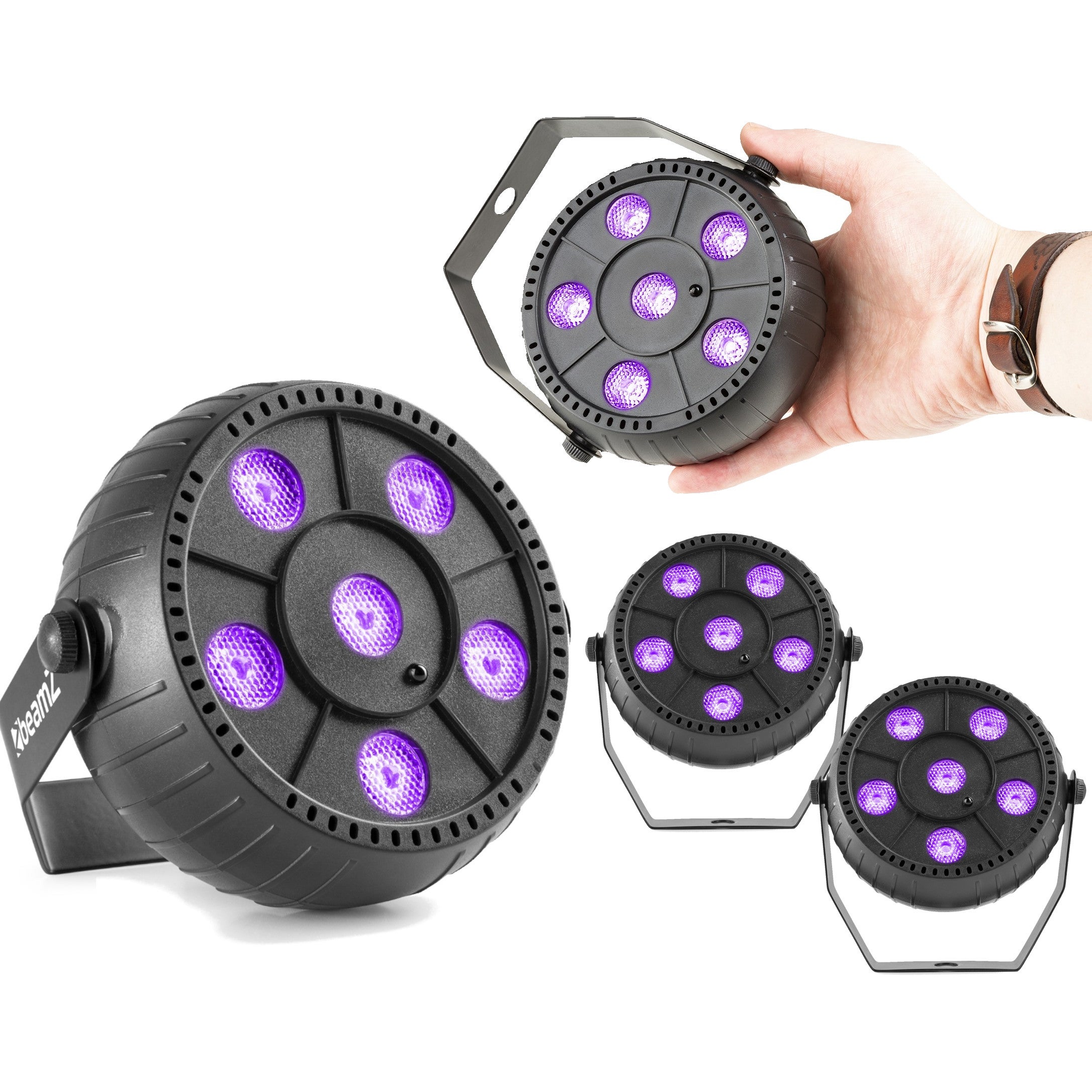 BeamZ PLP14 LED blacklights met ingebouwde accu (set van 4)