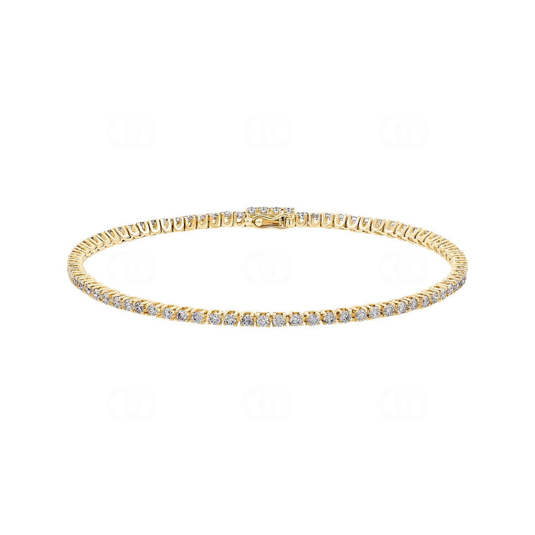 2.00 Karat Diamanten Tennisarmband 750/18 K Gelbgold