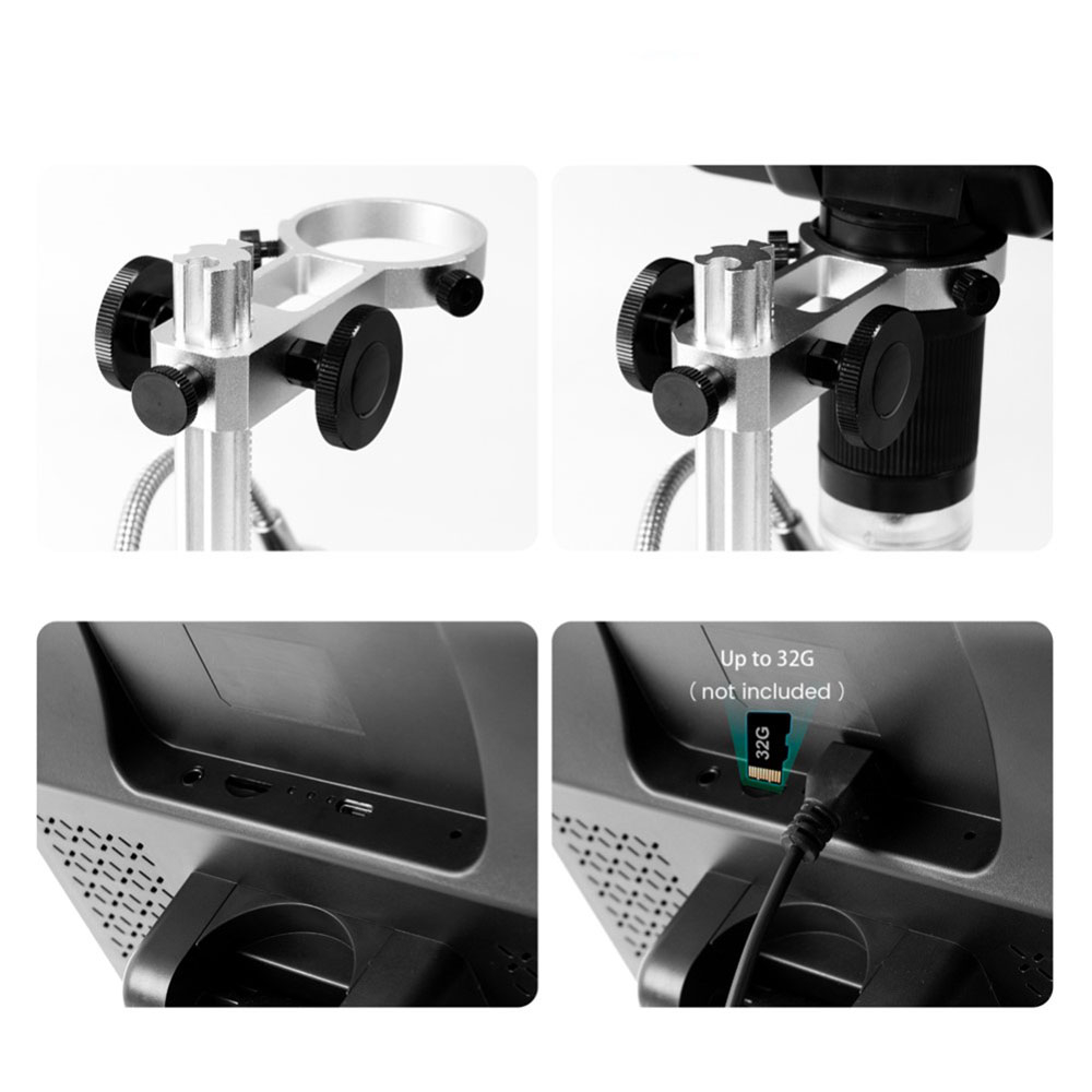 2MP Digital Mikroskop (5x-1200x) mit 10-LED's und 8.5