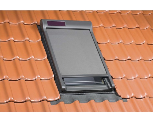 FAKRO AMZ Solar mesh zonnescherm, grafietgrijs, op zonne-energie, 55x78 cm (01)