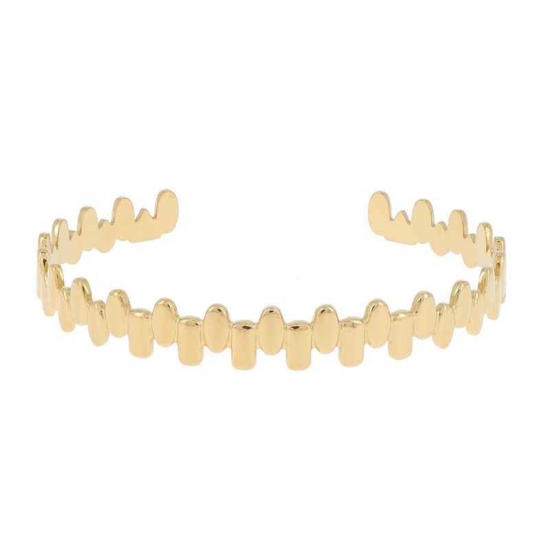 Bracelet rigide en acier doré ajustable