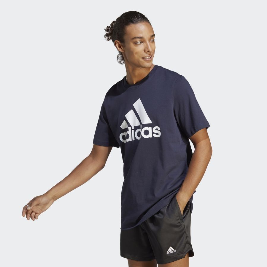 adidas T-Shirt Essentials Big Logo - Bleu Marine/Blanc