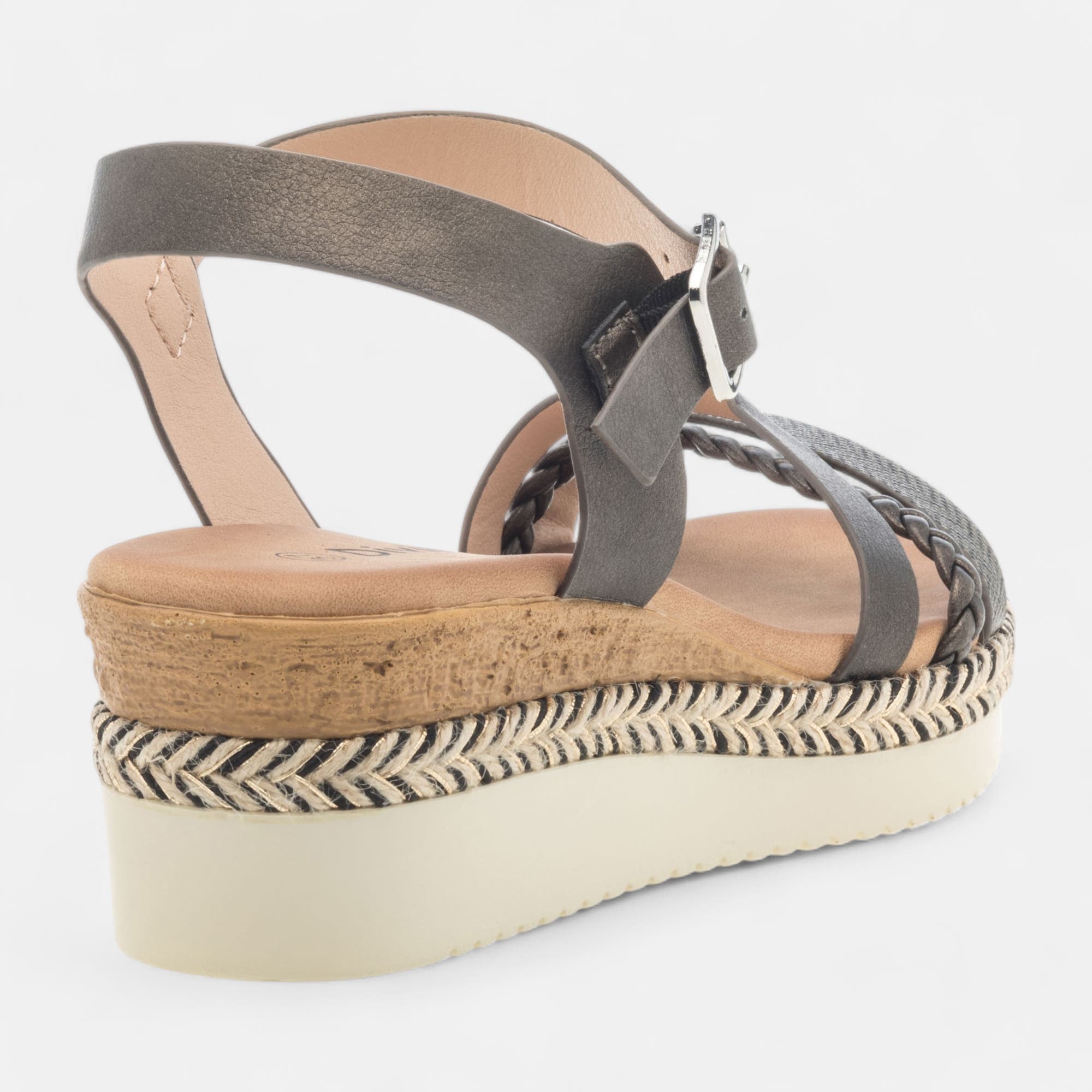 Sandales à talon compensé Femme bronze