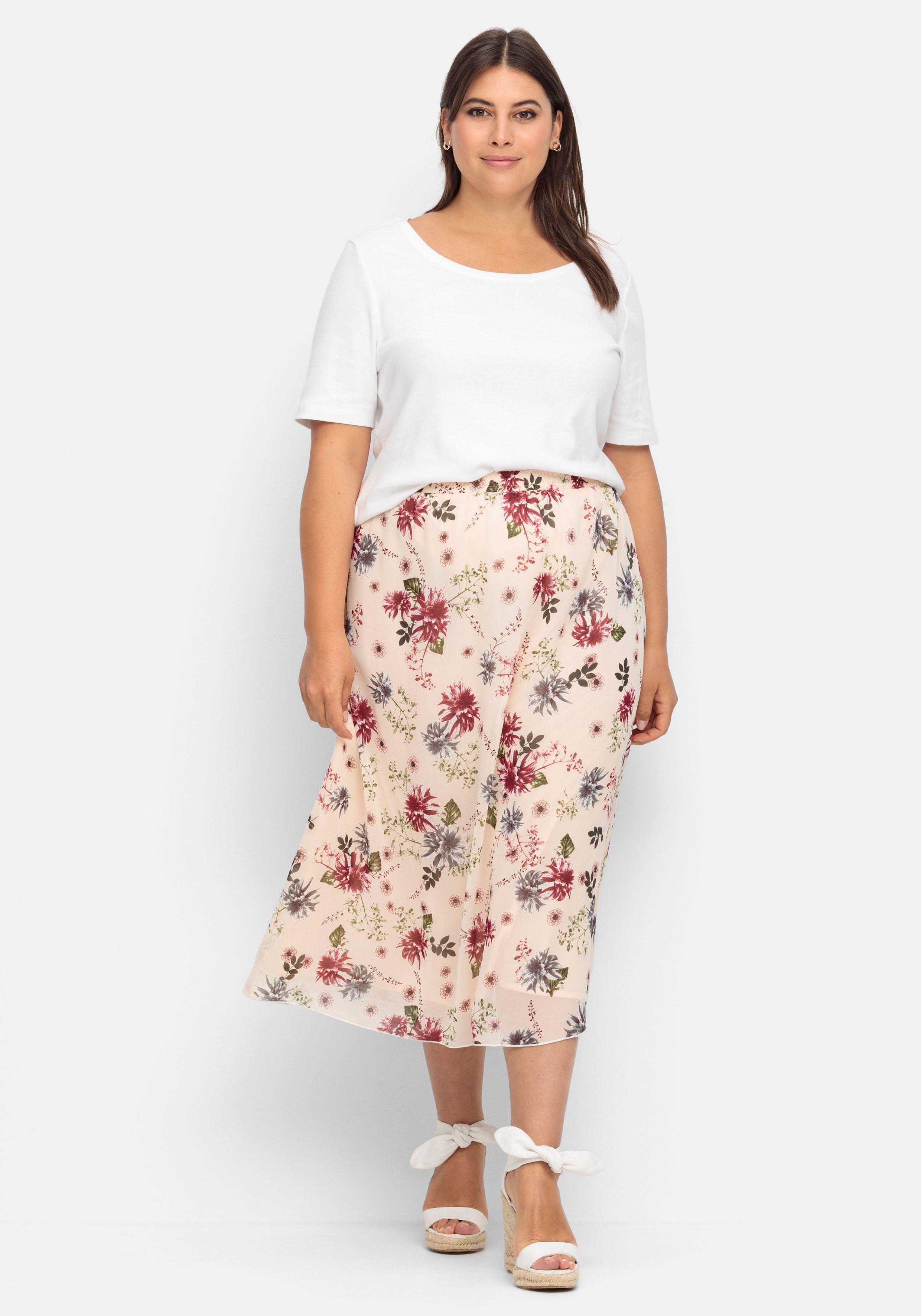 Maxirock mit floralem Alloverprint