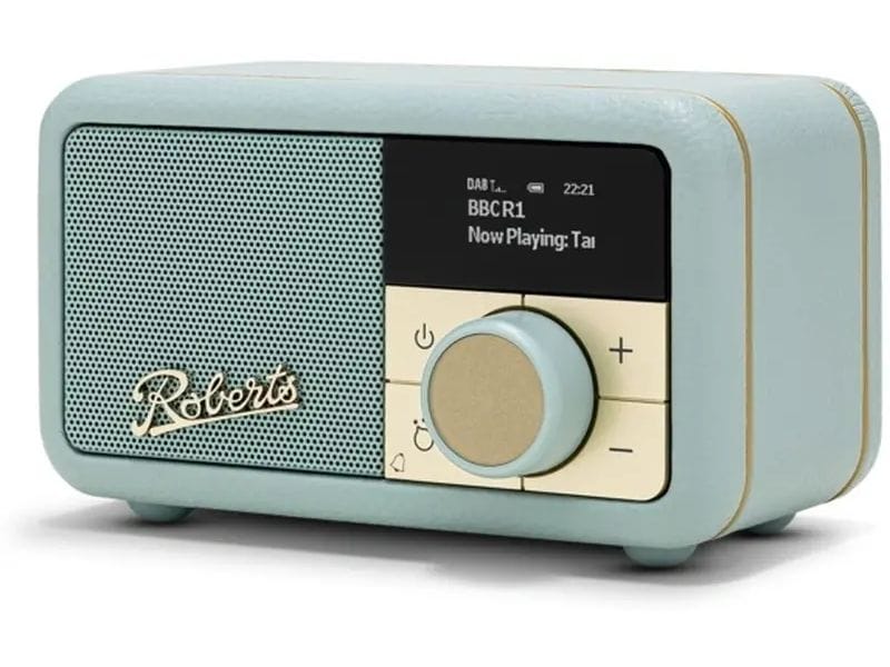 Roberts DAB  Radio Revival Petite 2 Duck Egg Blue UKW- und DAB-Radio mit Bluetooth und Weckfunktion