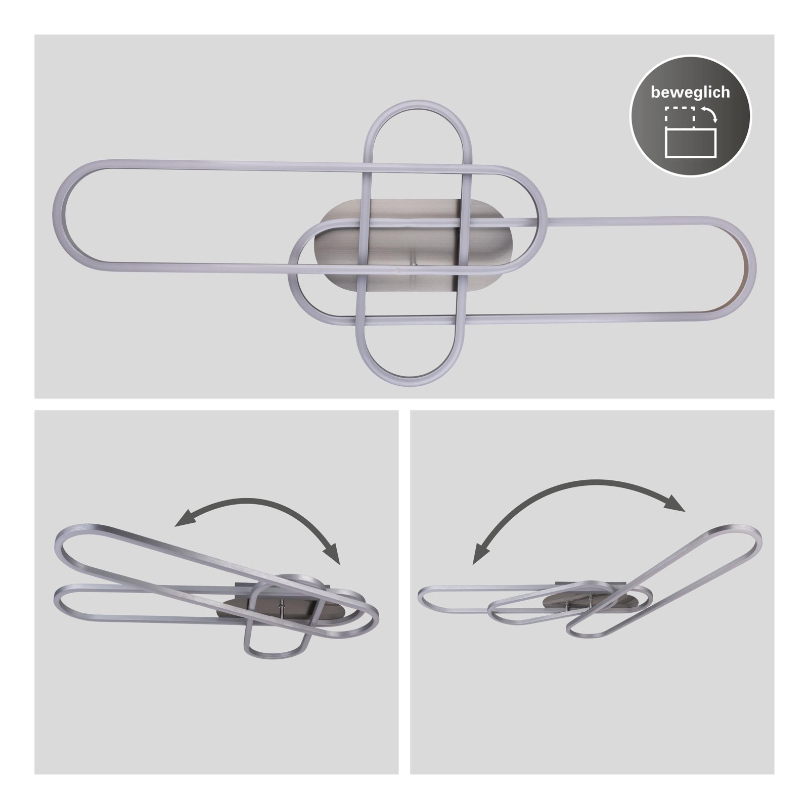 LED-Deckenleuchte CARLON - silber - dimmbar