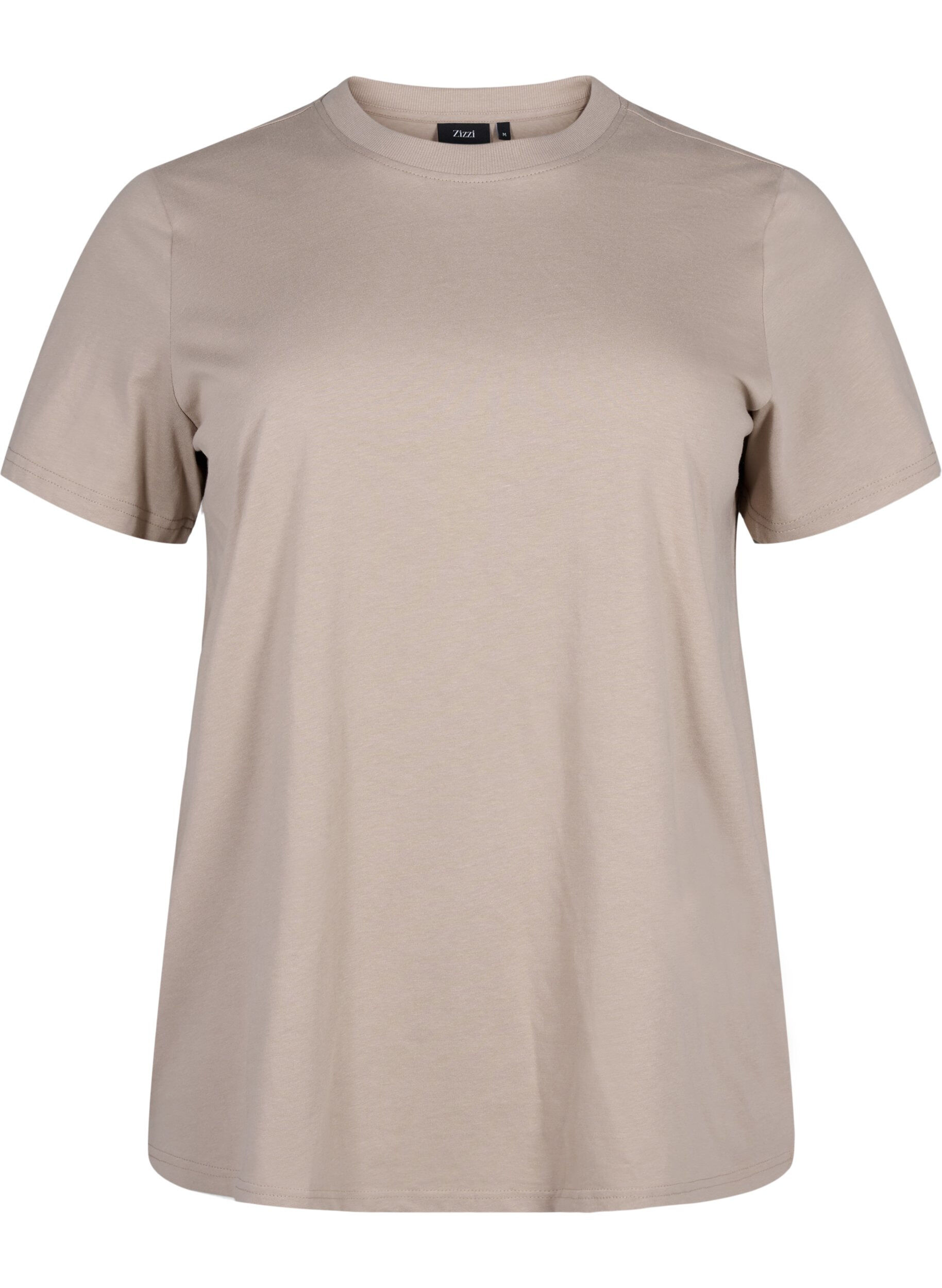 Basis t-shirt i bomuld med rund hals