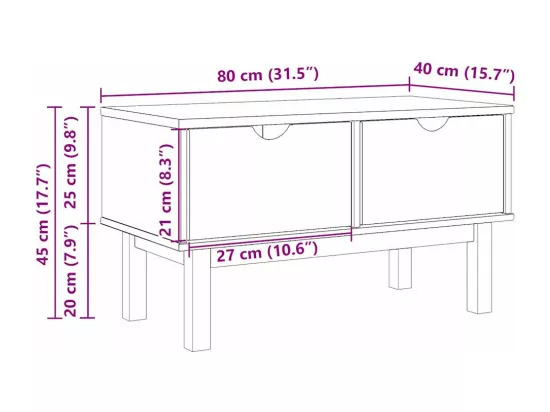Banc de couloir OTTA 80x40x45 cm bois de pin massif