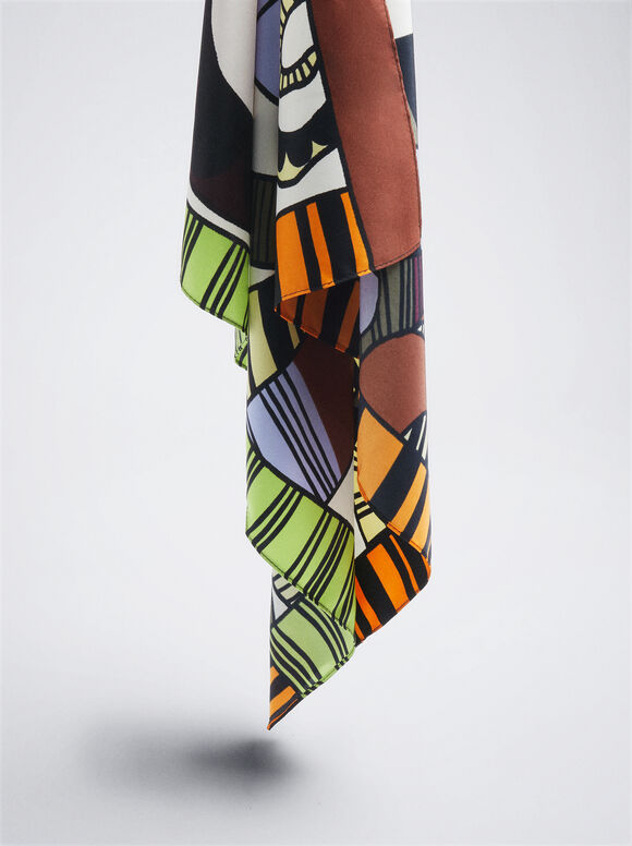 Lenço quadrado estampado - Multicolorido